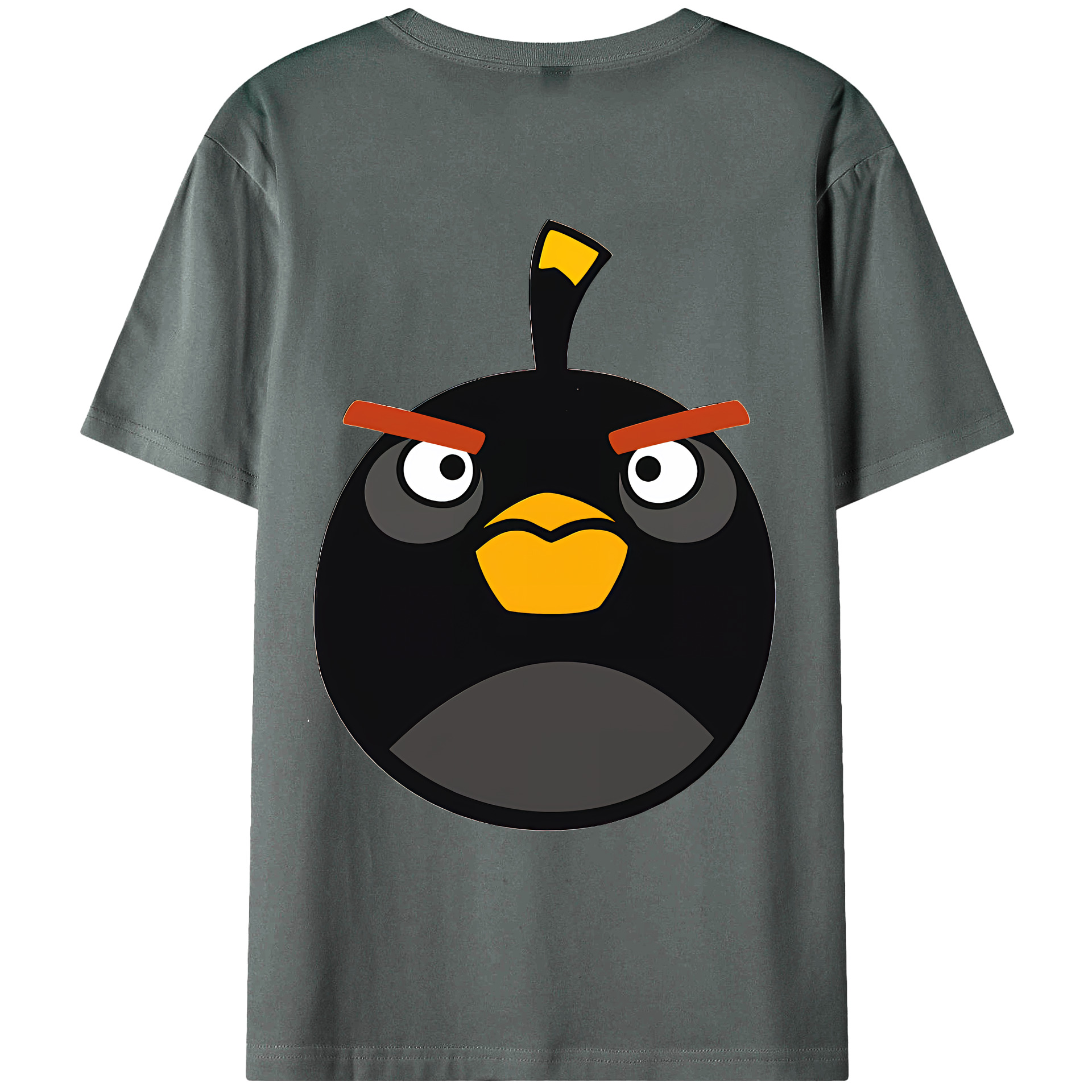 （画像用） Angry Birds アングリーバード 綿100％ メンズ半袖Tシャツ（バックプリント） 通気性